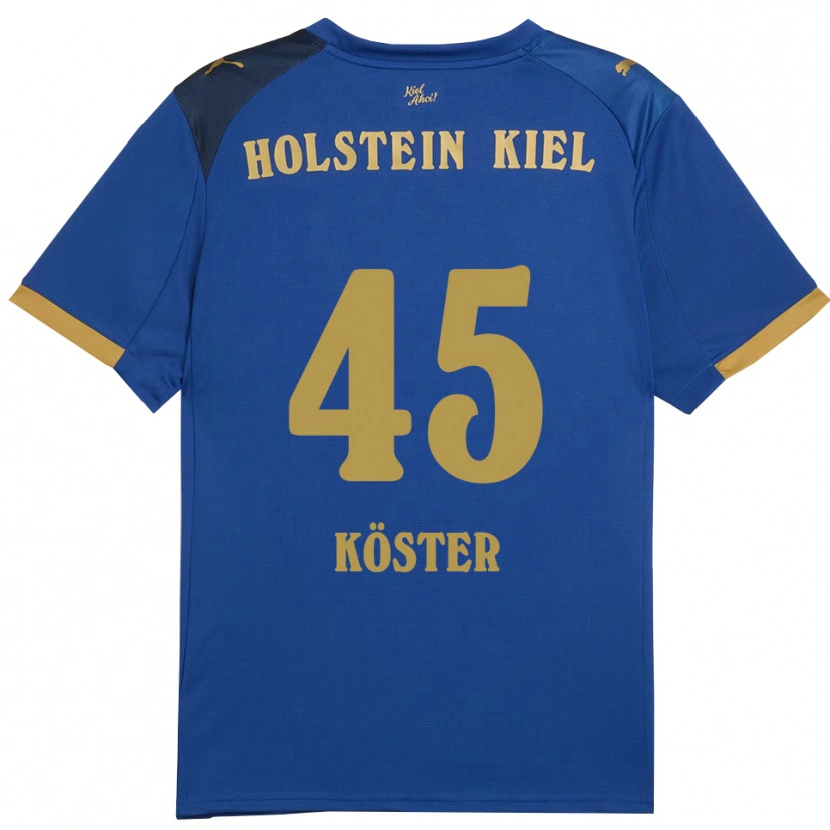 Danxen Homme Maillot Louis Köster #45 Bleu Doré Tenues Domicile 2025/26 T-Shirt