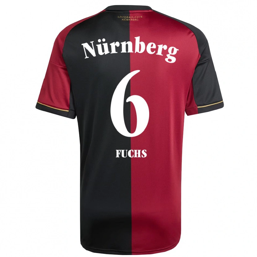 Danxen Homme Maillot Pascal Fuchs #6 Bourgogne Noir Tenues Domicile 2025/26 T-Shirt