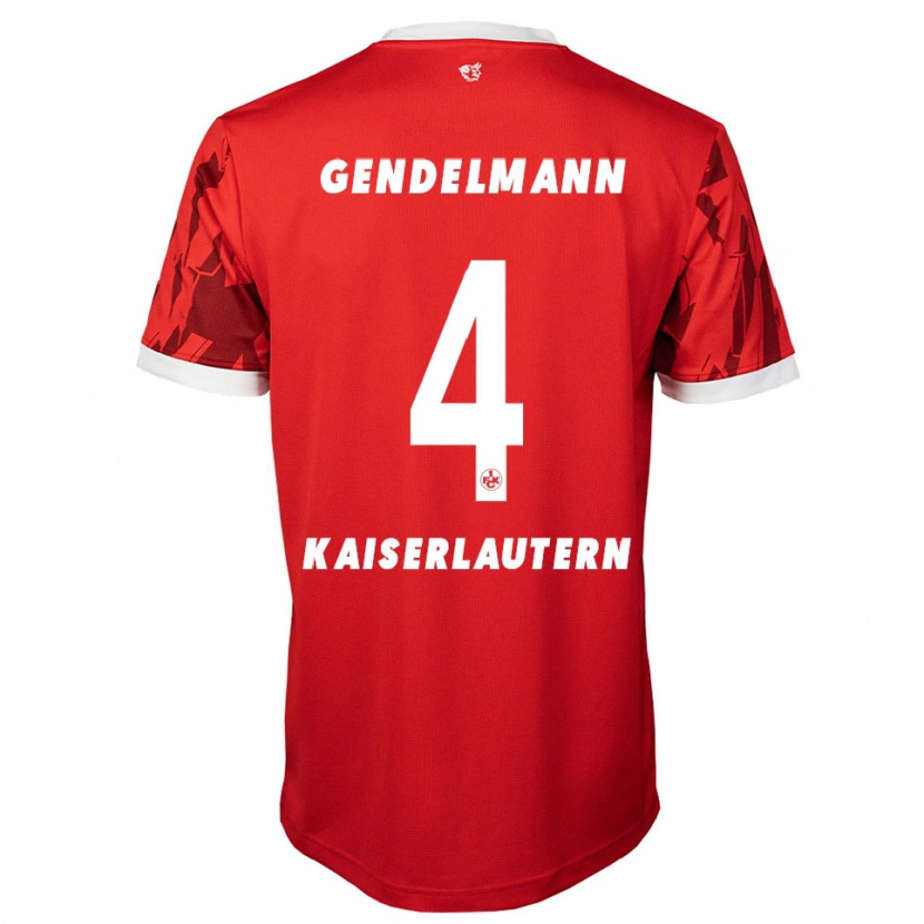 Danxen Homme Maillot Nikita Gendelmann #4 Rouge Blanc Tenues Domicile 2025/26 T-Shirt
