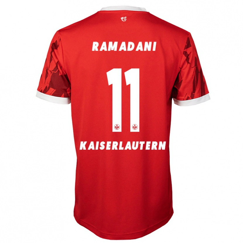 Danxen Homme Maillot Kian Ramadani #11 Rouge Blanc Tenues Domicile 2025/26 T-Shirt