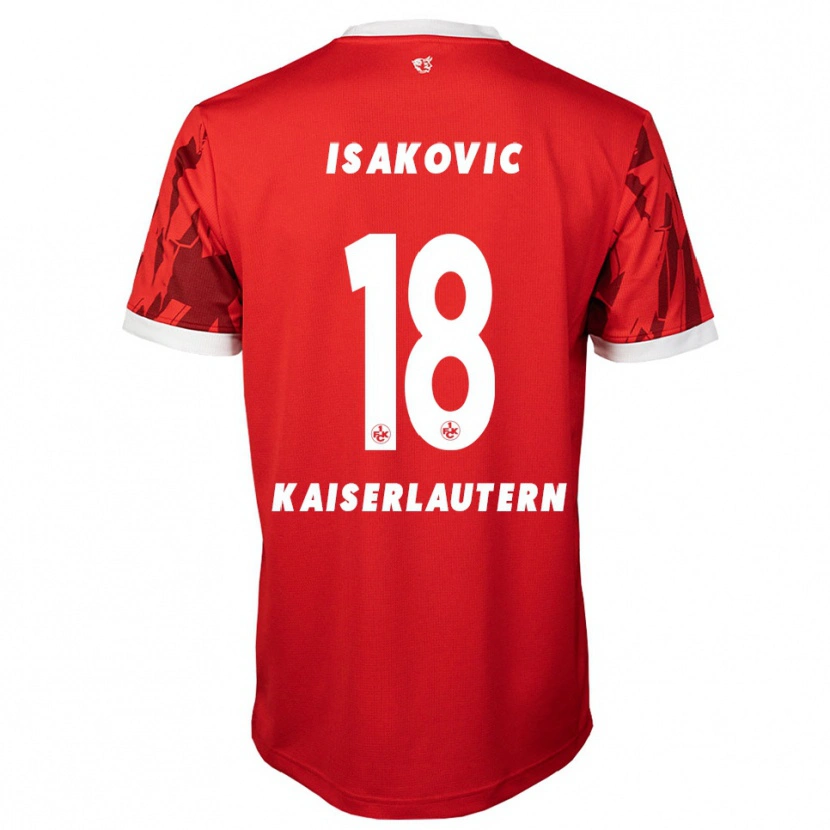 Danxen Homme Maillot Ensar Isakovic #18 Rouge Blanc Tenues Domicile 2025/26 T-Shirt