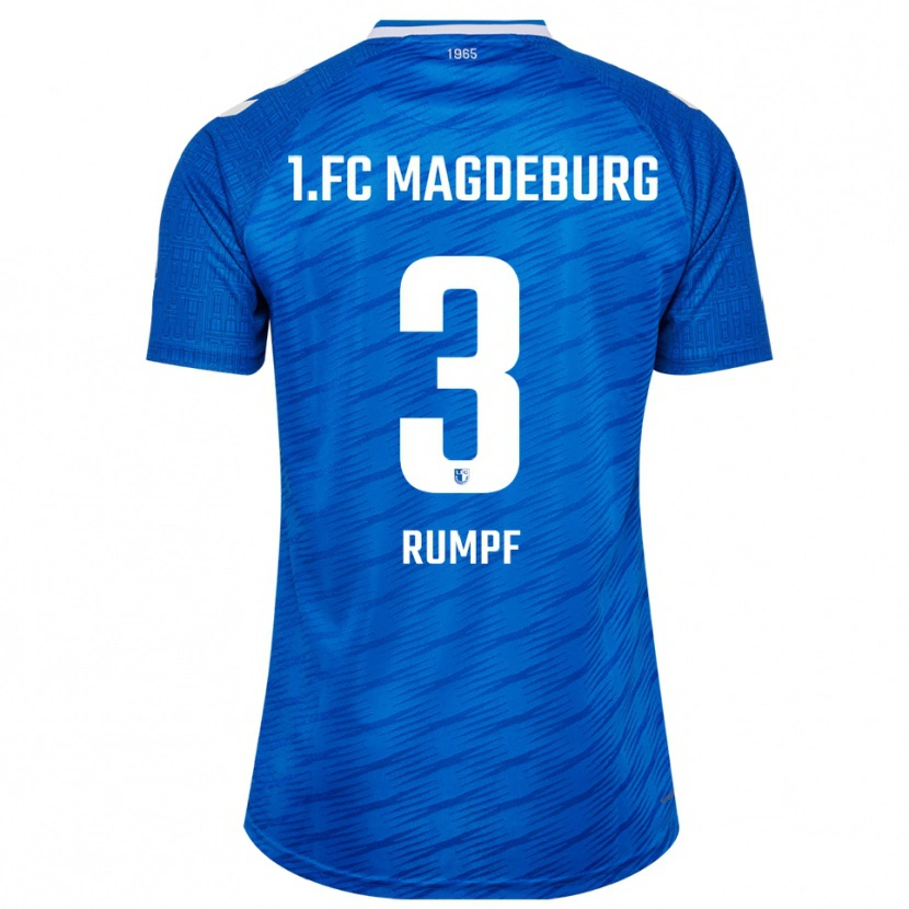 Danxen Homme Maillot Mathilda Rumpf #3 Bleu Blanc Tenues Domicile 2025/26 T-Shirt