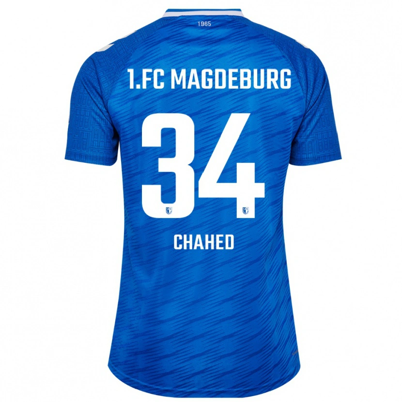 Danxen Homme Maillot Tarek Chahed #34 Bleu Blanc Tenues Domicile 2025/26 T-Shirt