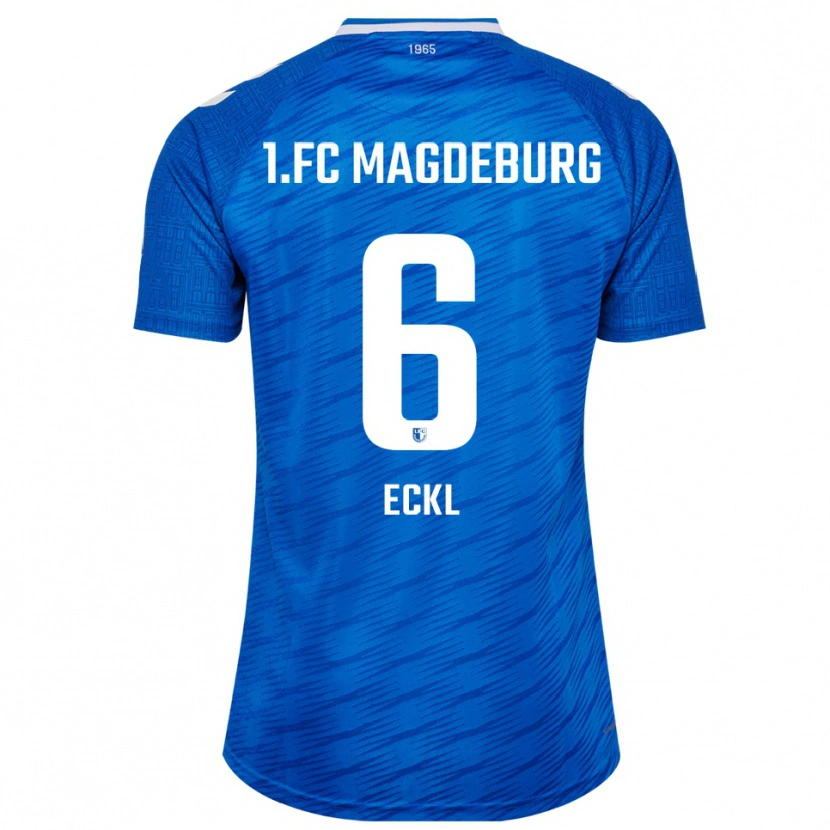 Danxen Homme Maillot Hanna Eckl #6 Bleu Blanc Tenues Domicile 2025/26 T-Shirt