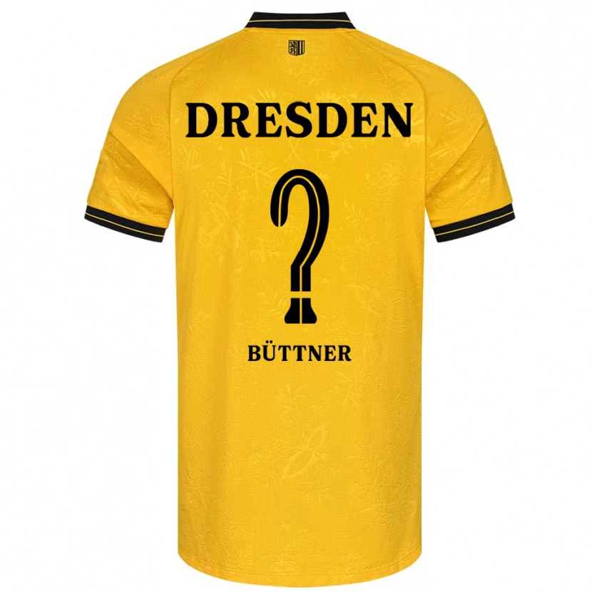 Danxen Homme Maillot Lisa Büttner #0 Jaune Noir Tenues Domicile 2025/26 T-Shirt