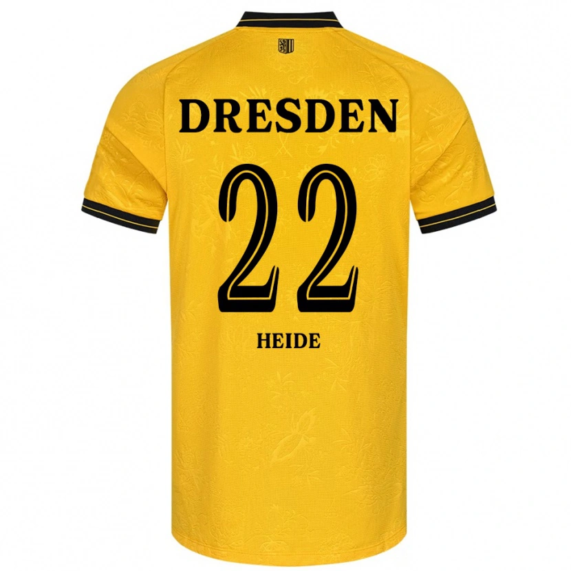 Danxen Homme Maillot Pepe Heide #22 Jaune Noir Tenues Domicile 2025/26 T-Shirt