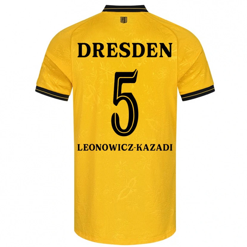 Danxen Homme Maillot Jonathan Leonowicz-Kazadi #5 Jaune Noir Tenues Domicile 2025/26 T-Shirt
