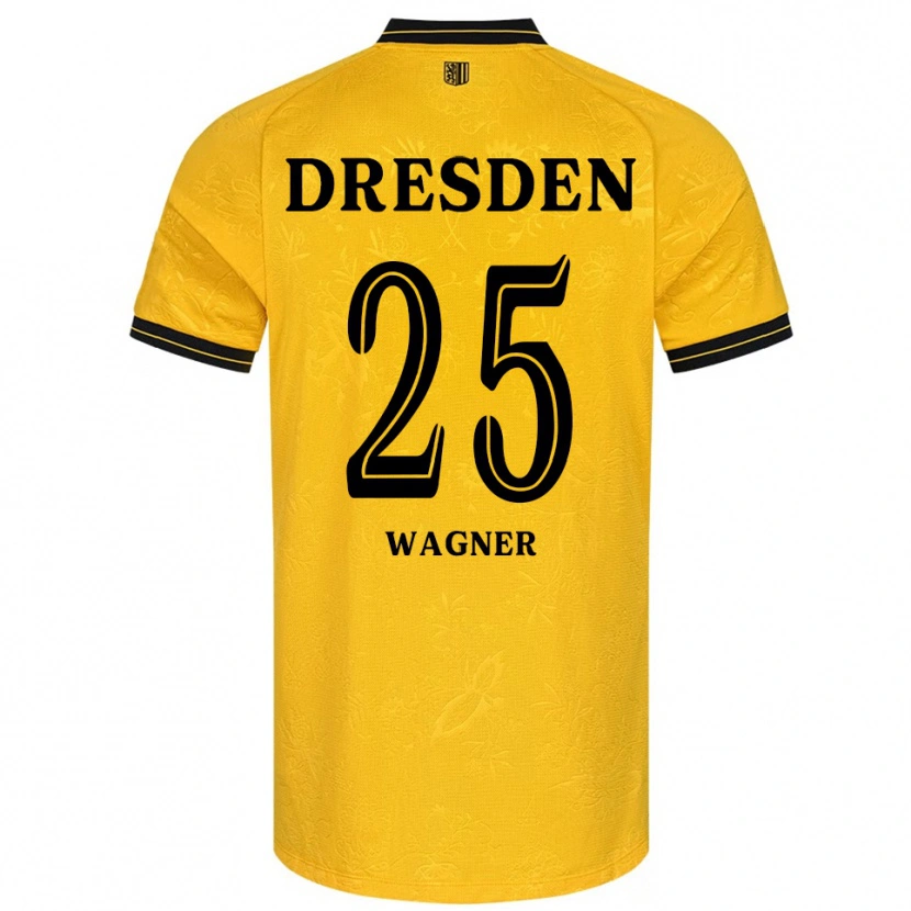 Danxen Homme Maillot Noah Wagner #25 Jaune Noir Tenues Domicile 2025/26 T-Shirt