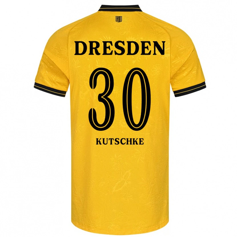 Danxen Homme Maillot Stefan Kutschke #30 Jaune Noir Tenues Domicile 2025/26 T-Shirt