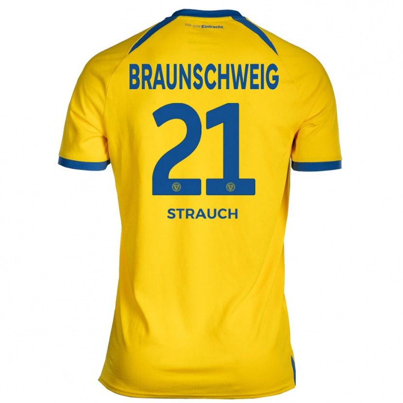 Danxen Homme Maillot Emil Strauch #21 Jaune Bleu Tenues Domicile 2025/26 T-Shirt