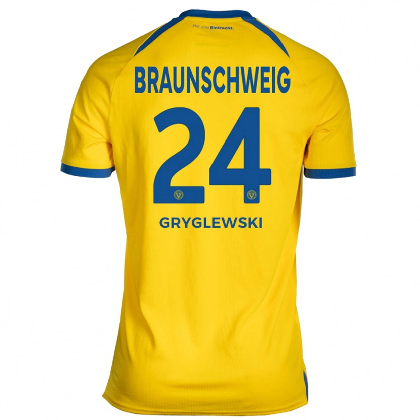 Danxen Homme Maillot Milan Gryglewski #24 Jaune Bleu Tenues Domicile 2025/26 T-Shirt