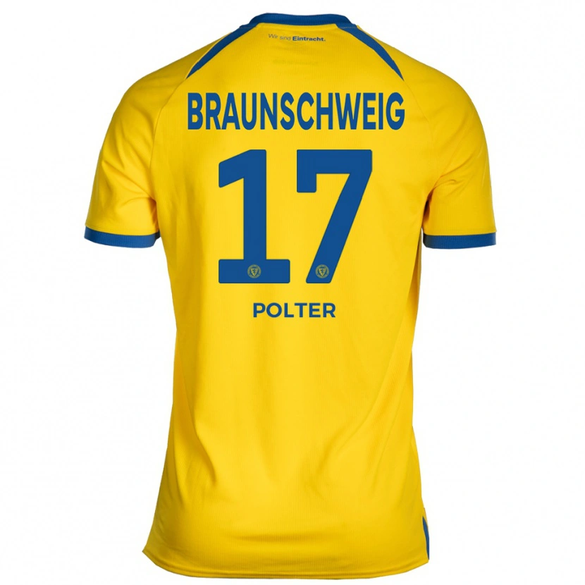 Danxen Homme Maillot Sebastian Polter #17 Jaune Bleu Tenues Domicile 2025/26 T-Shirt