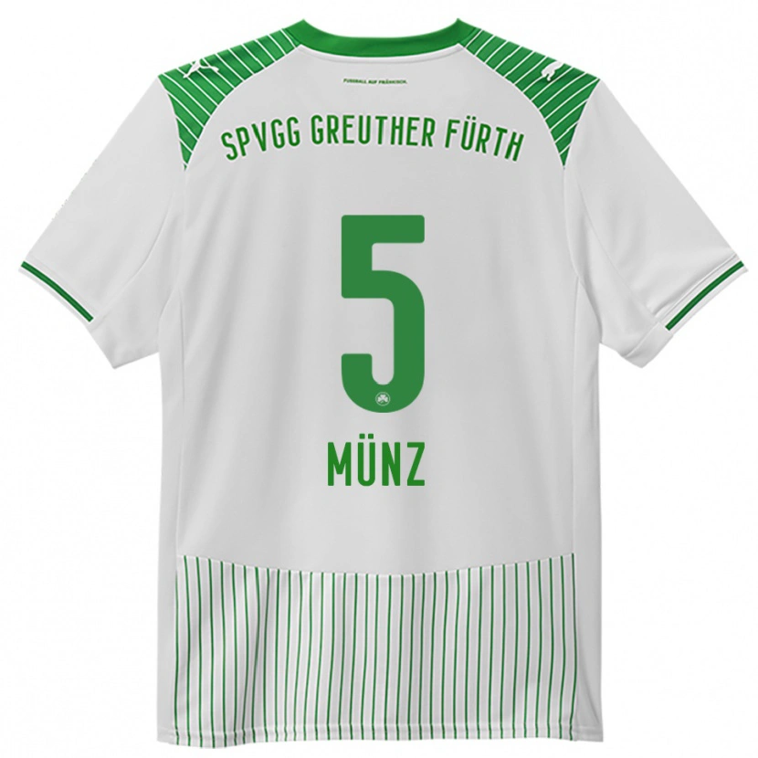Danxen Homme Maillot Reno Münz #5 Blanc Vert Tenues Domicile 2025/26 T-Shirt
