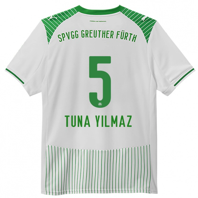 Danxen Homme Maillot Tuna Yilmaz #5 Blanc Vert Tenues Domicile 2025/26 T-Shirt