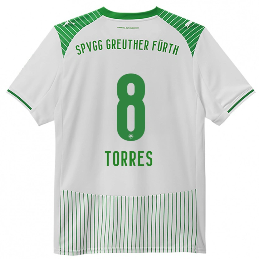 Danxen Homme Maillot Lucas Torres #8 Blanc Vert Tenues Domicile 2025/26 T-Shirt