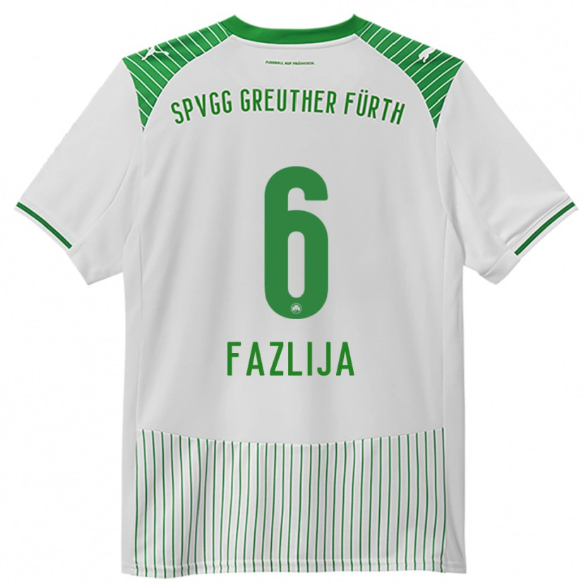 Danxen Homme Maillot Arjanit Fazlija #6 Blanc Vert Tenues Domicile 2025/26 T-Shirt