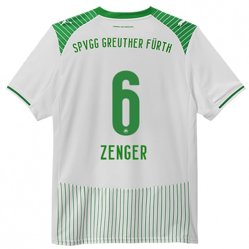 Danxen Homme Maillot Marc Zenger #6 Blanc Vert Tenues Domicile 2025/26 T-Shirt