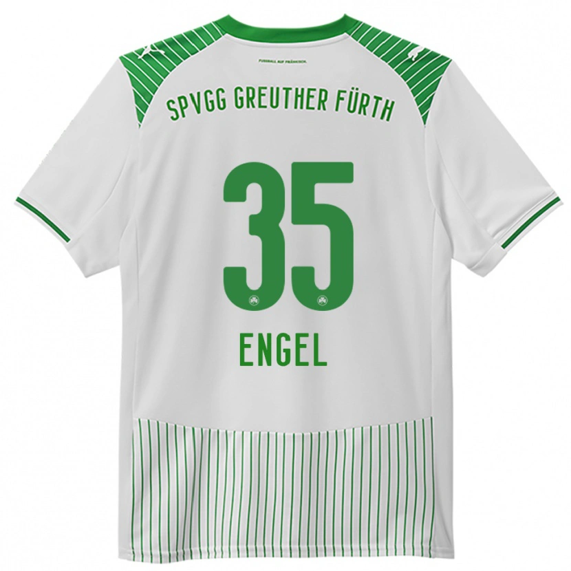 Danxen Homme Maillot Jakob Engel #35 Blanc Vert Tenues Domicile 2025/26 T-Shirt
