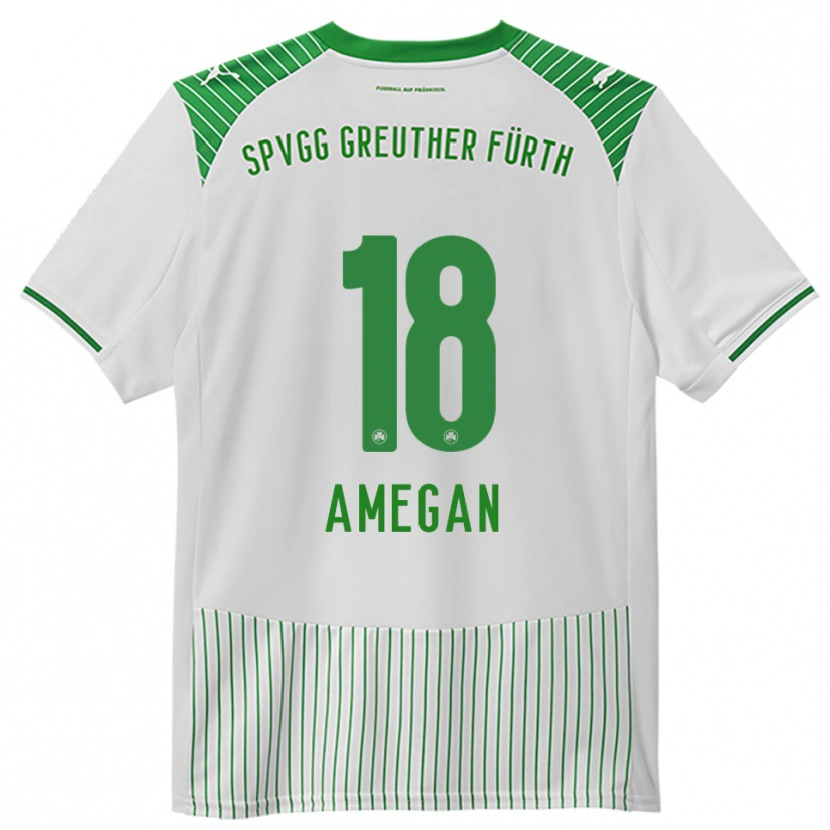 Danxen Homme Maillot Dodji Amegan #18 Blanc Vert Tenues Domicile 2025/26 T-Shirt
