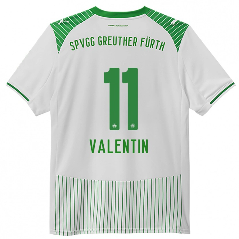Danxen Homme Maillot Jonas Valentin #11 Blanc Vert Tenues Domicile 2025/26 T-Shirt
