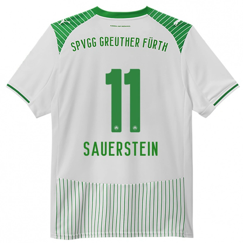 Danxen Homme Maillot Toni Sauerstein #11 Blanc Vert Tenues Domicile 2025/26 T-Shirt