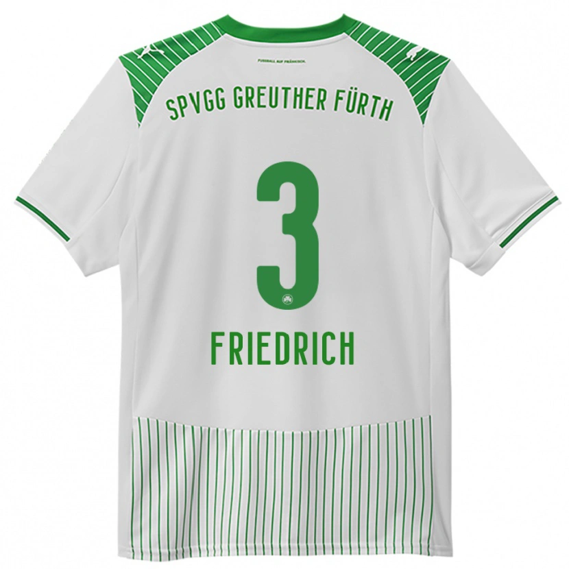 Danxen Homme Maillot Niklas Friedrich #3 Blanc Vert Tenues Domicile 2025/26 T-Shirt