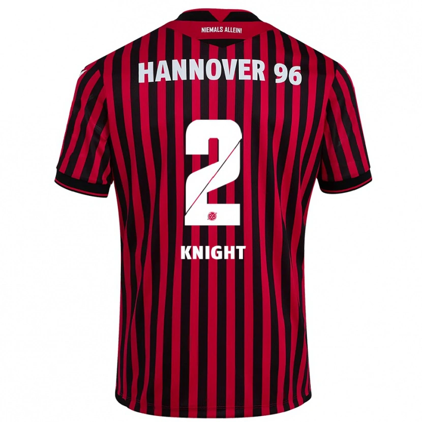 Danxen Homme Maillot Josh Knight #2 Rouge Noir Tenues Domicile 2025/26 T-Shirt