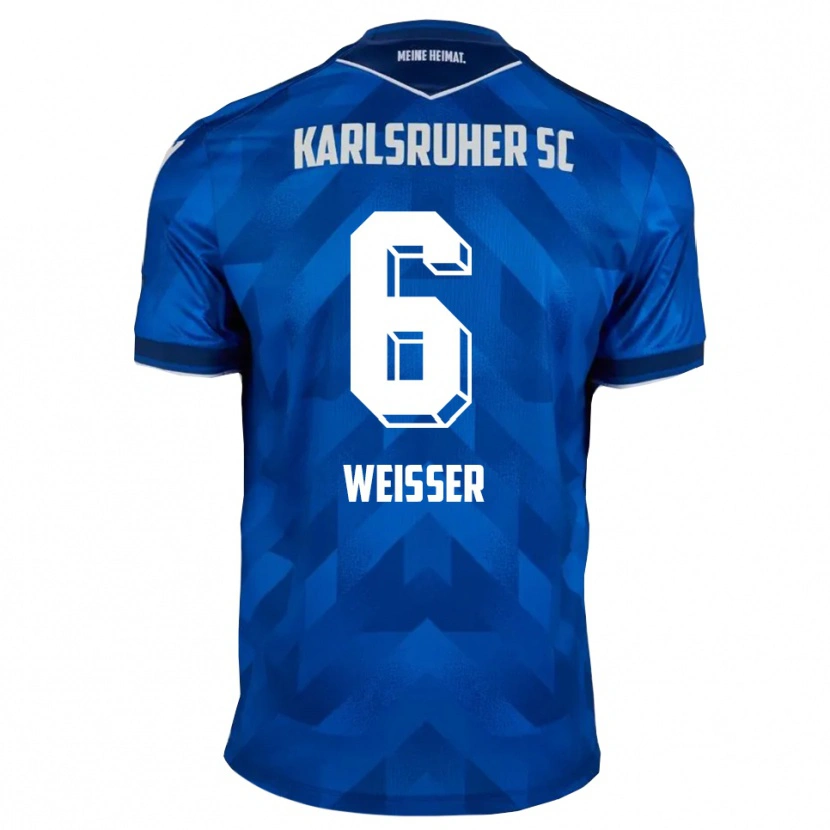 Danxen Homme Maillot Jakob Weißer #6 Bleu Blanc Tenues Domicile 2025/26 T-Shirt