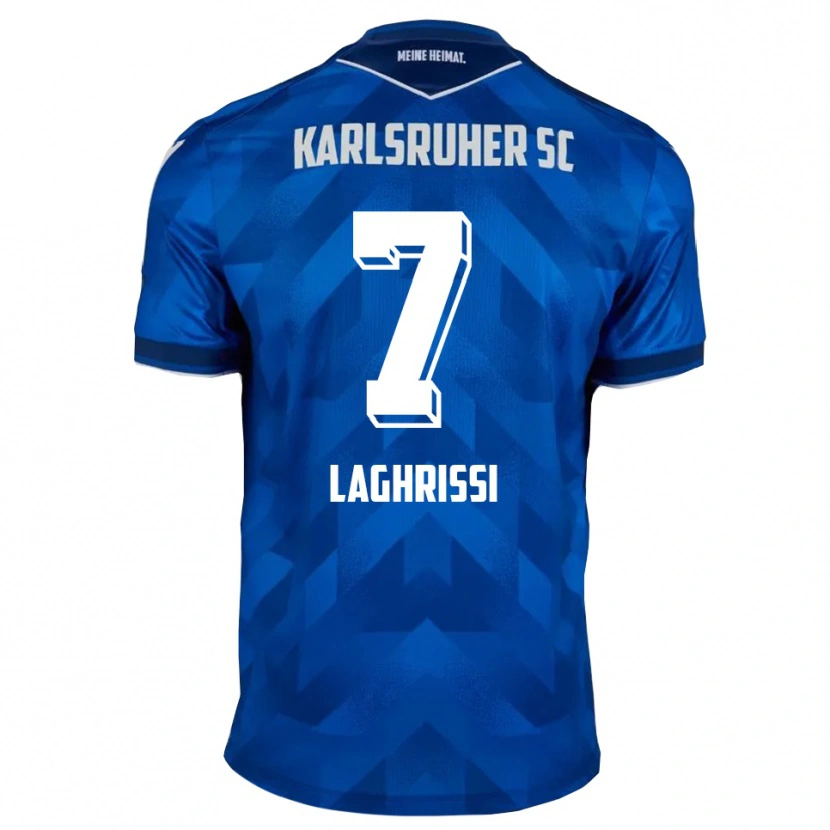 Danxen Homme Maillot Eymen Laghrissi #7 Bleu Blanc Tenues Domicile 2025/26 T-Shirt