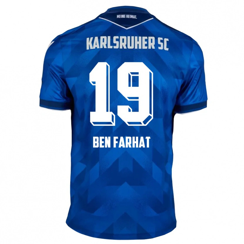 Danxen Homme Maillot Louey Ben Farhat #19 Bleu Blanc Tenues Domicile 2025/26 T-Shirt