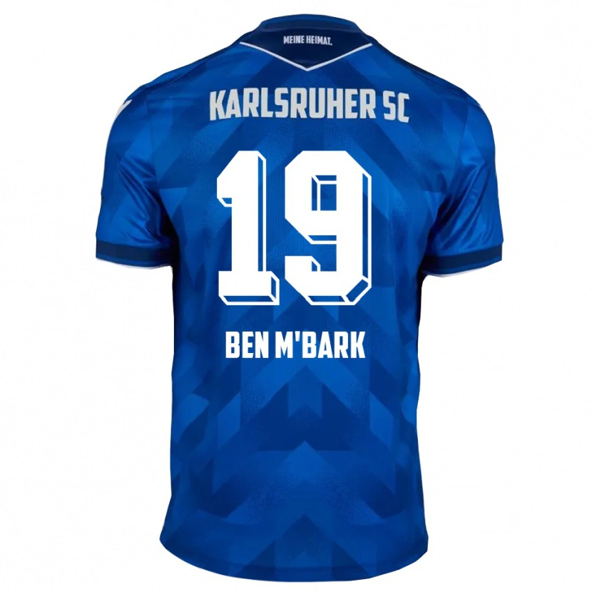 Danxen Homme Maillot Mohamed Ben M'bark #19 Bleu Blanc Tenues Domicile 2025/26 T-Shirt