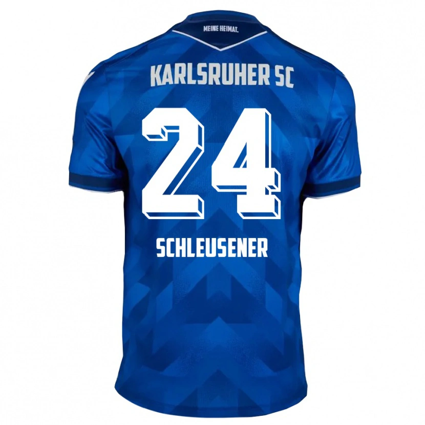 Danxen Homme Maillot Fabian Schleusener #24 Bleu Blanc Tenues Domicile 2025/26 T-Shirt