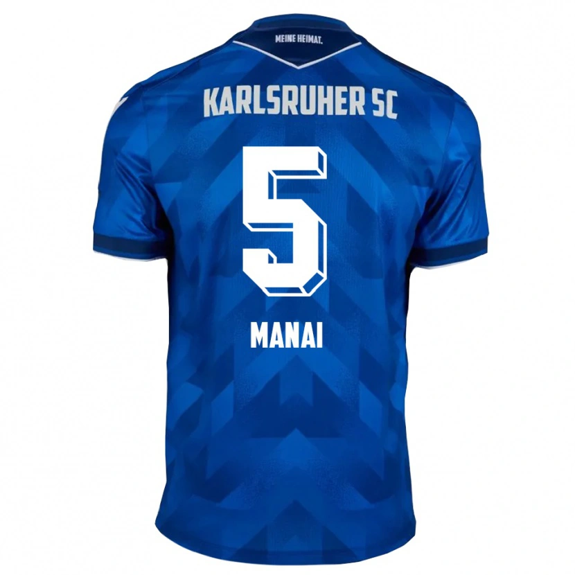 Danxen Homme Maillot Jassin Manai #5 Bleu Blanc Tenues Domicile 2025/26 T-Shirt