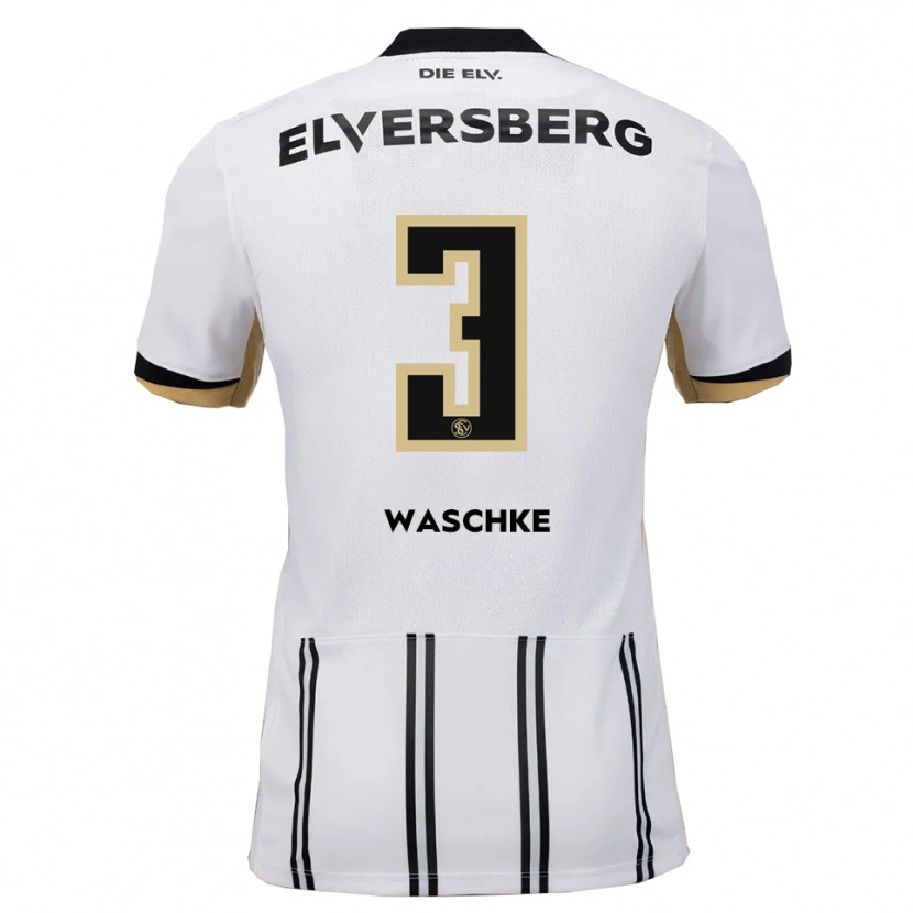 Danxen Homme Maillot Finn Waschke #3 Blanc Noir Tenues Domicile 2025/26 T-Shirt