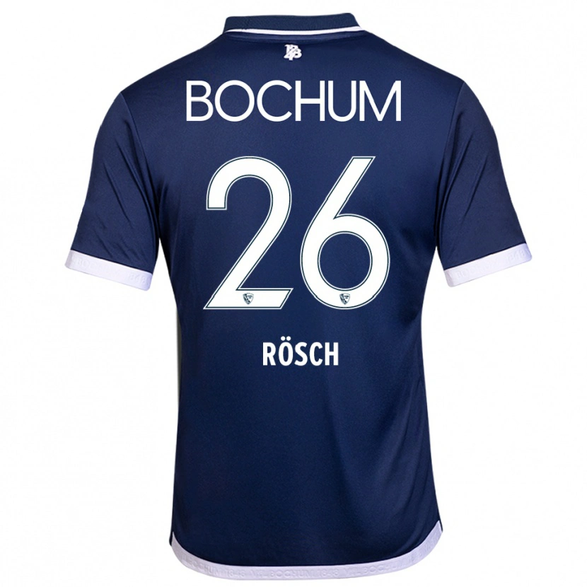 Danxen Homme Maillot Romario Rösch #26 Marine Blanc Tenues Domicile 2025/26 T-Shirt