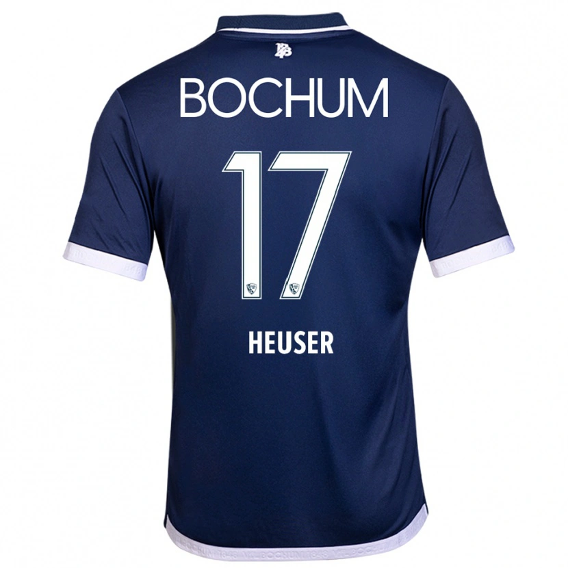 Danxen Homme Maillot Ben Heuser #17 Marine Blanc Tenues Domicile 2025/26 T-Shirt