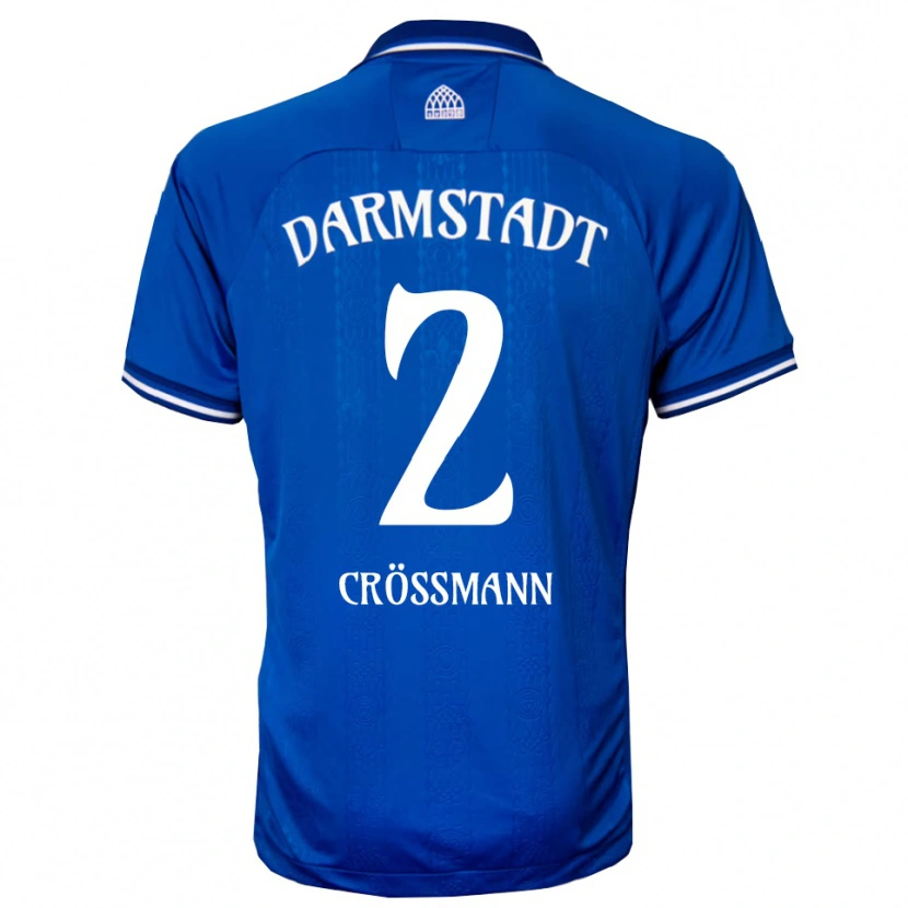Danxen Homme Maillot Elias Crößmann #2 Bleu Blanc Tenues Domicile 2025/26 T-Shirt