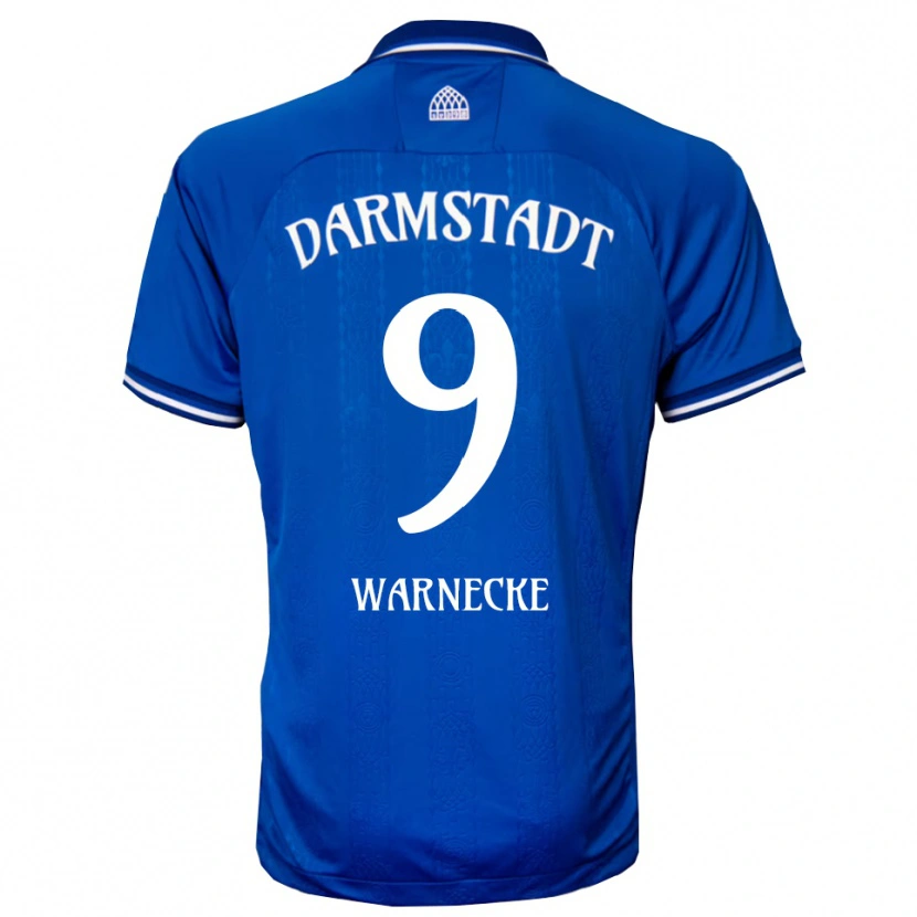 Danxen Homme Maillot Ben Warnecke #9 Bleu Blanc Tenues Domicile 2025/26 T-Shirt
