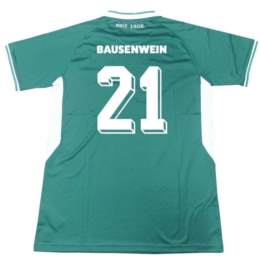 Danxen Homme Maillot Lauris Bausenwein #21 Vert Blanc Tenues Domicile 2025/26 T-Shirt