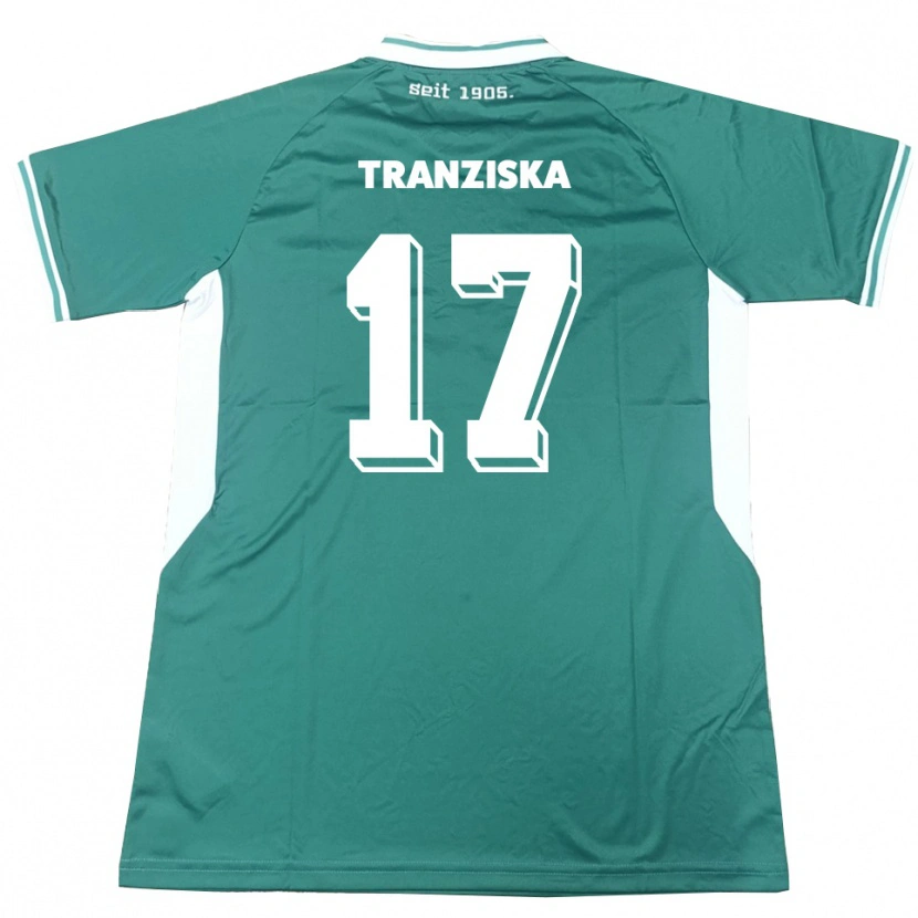 Danxen Homme Maillot Jakob Tranziska #17 Vert Blanc Tenues Domicile 2025/26 T-Shirt