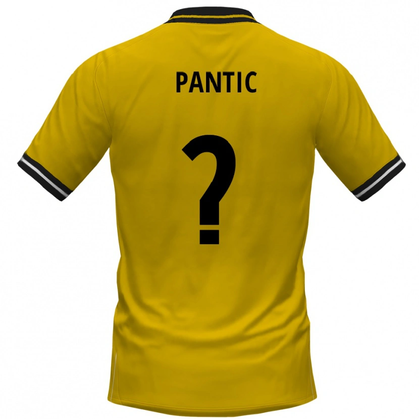 Danxen Homme Maillot Leon Pantic #0 Jaune Noir Tenues Domicile 2025/26 T-Shirt