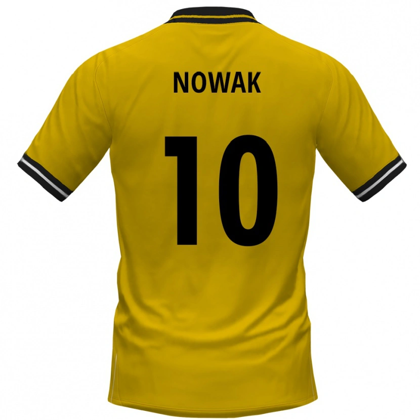 Danxen Homme Maillot Sven Nowak #10 Jaune Noir Tenues Domicile 2025/26 T-Shirt