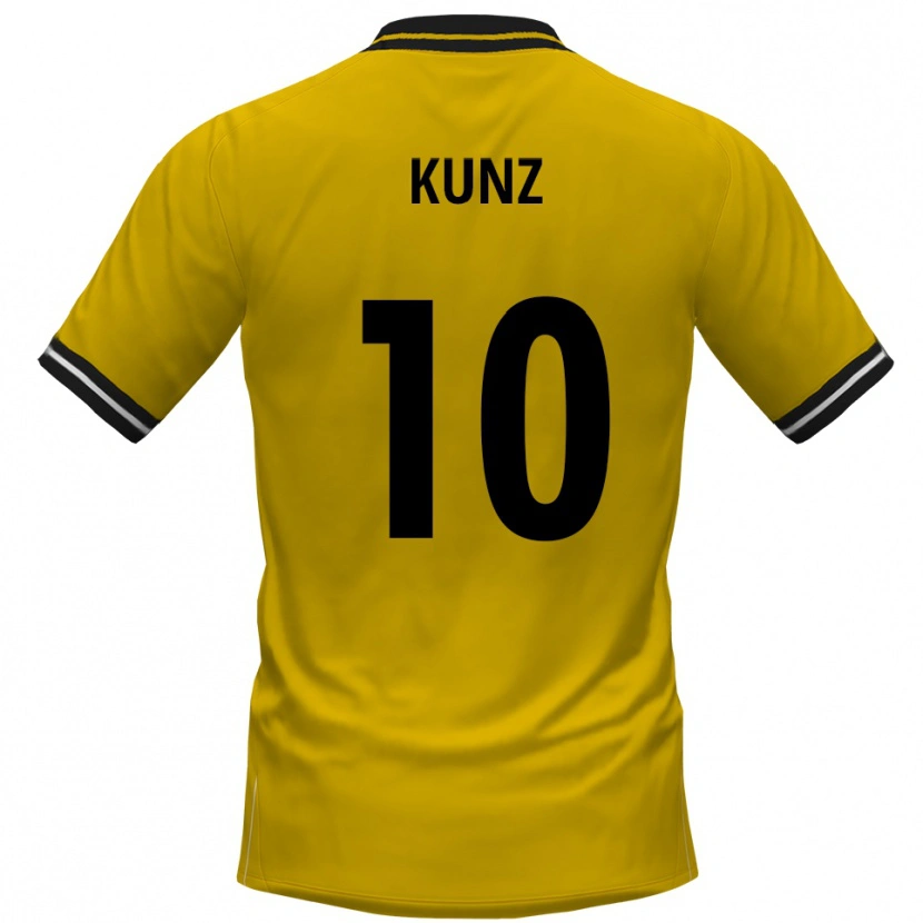 Danxen Homme Maillot Nevio Kunz #10 Jaune Noir Tenues Domicile 2025/26 T-Shirt