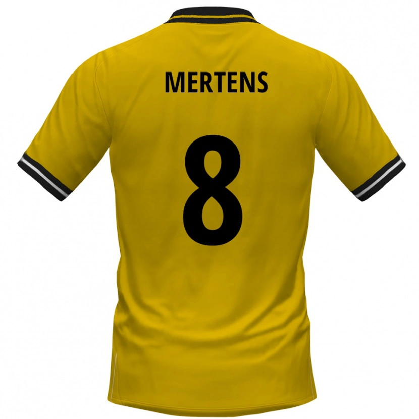Danxen Homme Maillot Ben Mertens #8 Jaune Noir Tenues Domicile 2025/26 T-Shirt