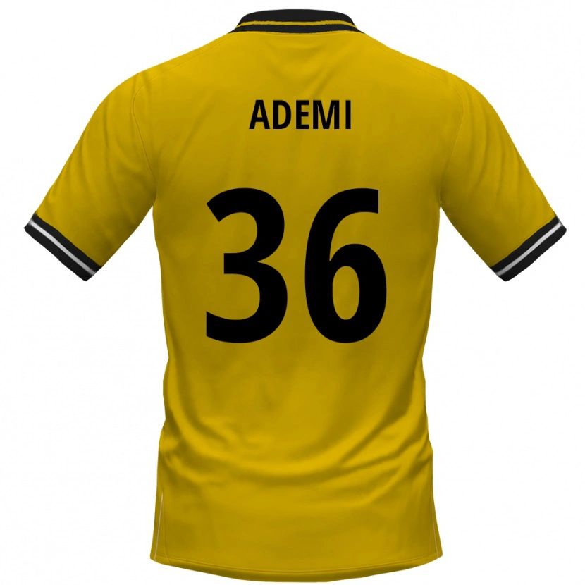Danxen Homme Maillot Faton Ademi #36 Jaune Noir Tenues Domicile 2025/26 T-Shirt