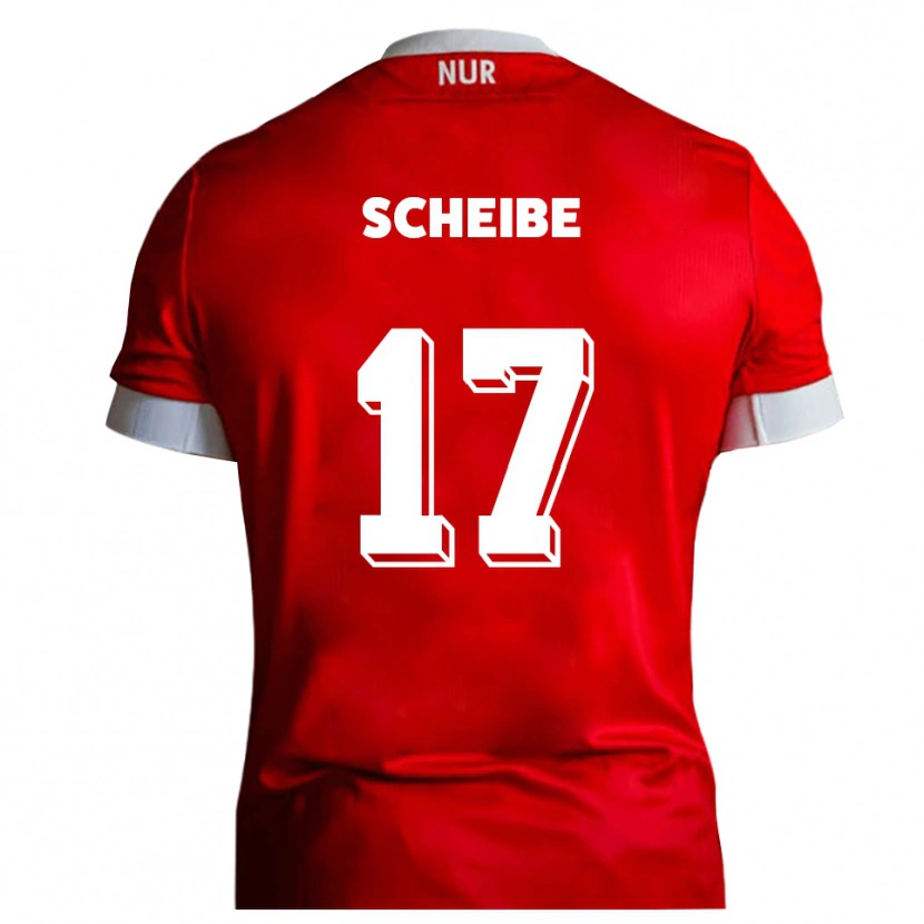 Danxen Homme Maillot Niklas Scheibe #17 Rouge Blanc Tenues Domicile 2025/26 T-Shirt