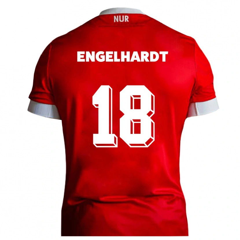 Danxen Homme Maillot Erik Engelhardt #18 Rouge Blanc Tenues Domicile 2025/26 T-Shirt
