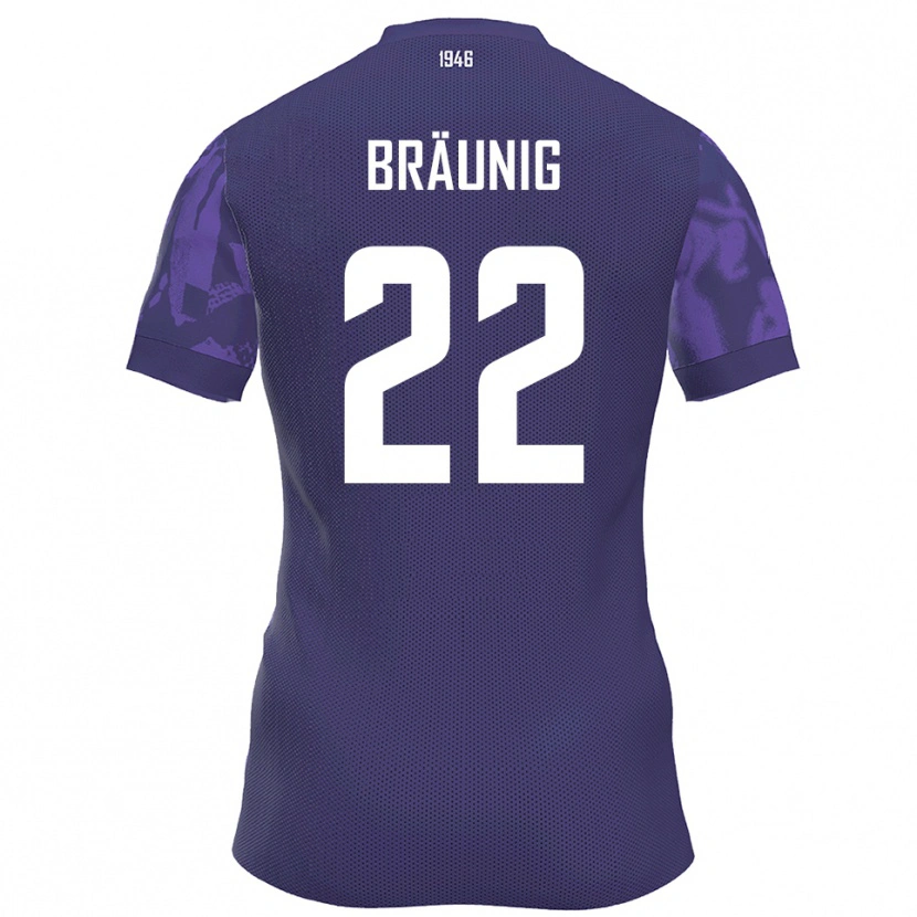 Danxen Homme Maillot Liam Bräunig #22 Violet Blanc Tenues Domicile 2025/26 T-Shirt