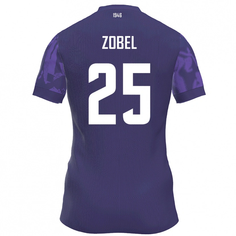 Danxen Homme Maillot Tristan Zobel #25 Violet Blanc Tenues Domicile 2025/26 T-Shirt