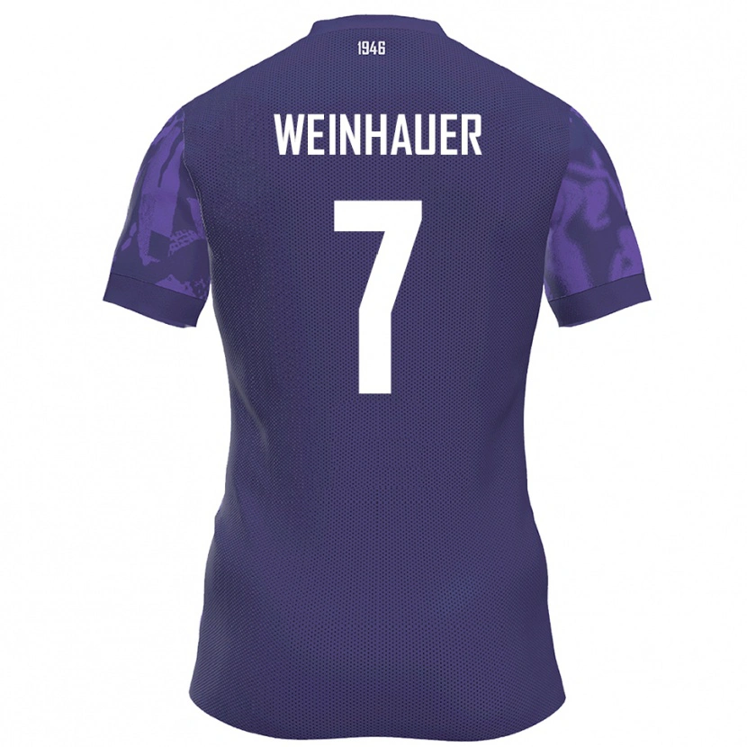 Danxen Homme Maillot Erik Weinhauer #7 Violet Blanc Tenues Domicile 2025/26 T-Shirt